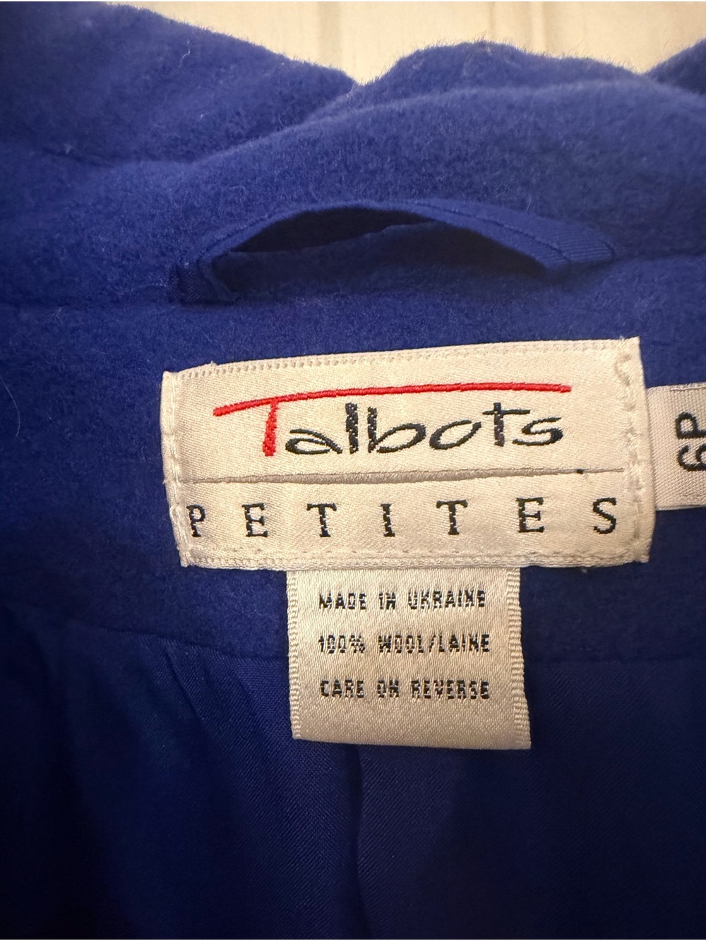 Talbots Women's Cobalt Blue Wool Peacoat - Picture 3 of 4